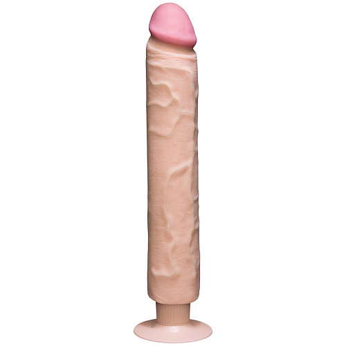 Телесный вибратор Doc Johnson The Realistic Cock ULTRASKYN Without Balls Vibrating 12” 1160-32-BX (33,5 см)