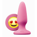 Розовая силиконовая пробка среднего размера NS Novelties Emoji ILY NSN-0513-14 (10,2 см)