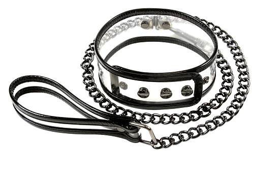 Прозрачный ошейник с поводком NS Novelties Bare Bondage NSN-1210-21