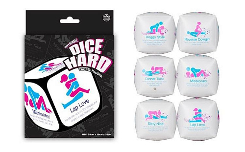 Белый надувной игральный кубик с секс-позициями NMC 160501