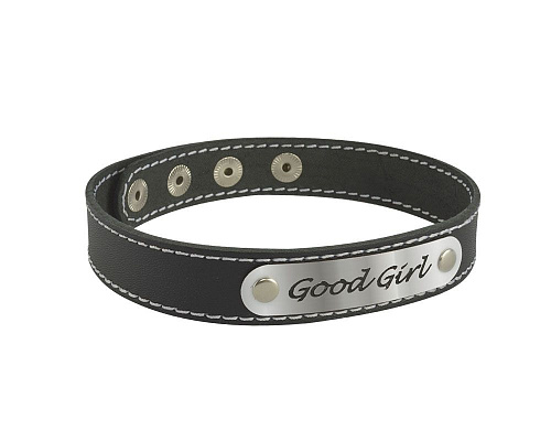 Чокер с белой строчкой Sitabella «Good Girl» 3353 GG