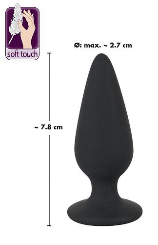 Чёрная анальная втулка Orion Heavy Plug Small 05329910000 (7,8 см)