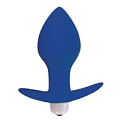 Синяя коническая анальная вибровтулка с ограничителем Bior toys ST-40169-2 (8 см)