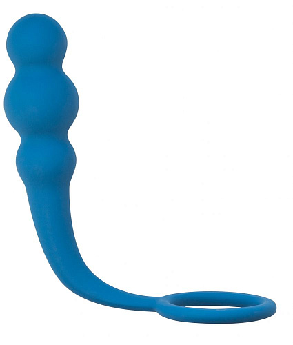 Бирюзовое эрекционное кольцо с анальным стимулятором Lola toys Legend  8001-03Lola