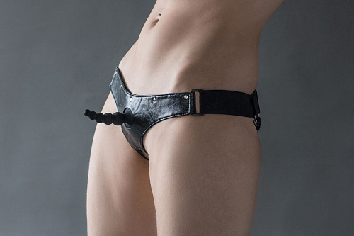 Чёрные трусики с анальной насадкой Lola toys Better 3335-01lola (8 см)