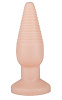 Телесная анальная пробка с рёбрышками LOVETOY (А-Полимер) 446600 (14 см)