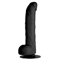 Чёрный вибратор-реалистик с присоской Dream Toys PURRFECT SILICONE DELUXE ONE TOUCH 8INCH 21144 (20 см)