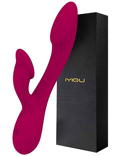Малиновый вибратор с клиторальной стимуляцией Iyiqu RUYI IYQ-YJF-01 (21,5 см)