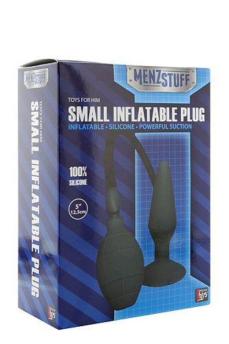 Чёрная анальная пробка с функцией расширения Dream Toys MENZSTUFF SMALL INFLATABLE PLUG 20836 (12,5 см)