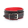 Чёрный ошейник с красным подкладом БДСМ арсенал 55036