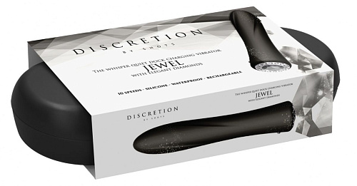 Чёрный классический вибромассажёр Shots Media BV Jewel DIS002BLK (19,5 см)