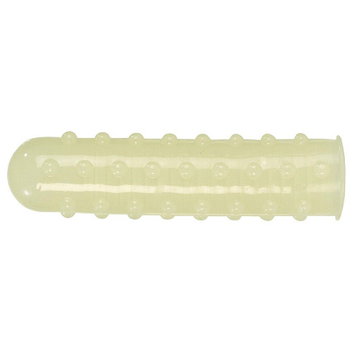 Двусторонняя, светящаяся в темноте насадка зелёного цвета California Exotic Novelties Glow in the Dark Reversible Sleeve SE-1599-20-2 (14 см)