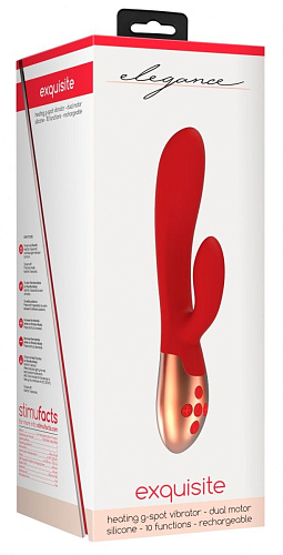Красный вибратор с подогревом Shots Media BV Exquisite ELE002RED (20,5 см)