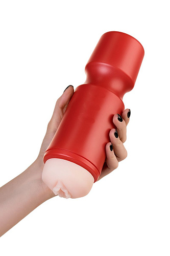 Мастурбатор-вагина телесного цвета в красной колбе A-toys 763004