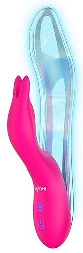 Розовый силиконовый вибратор со стимулятором клитора Tonga NAGHI №26 530026 (20 см)