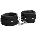 Чёрные поножи Shots Media BV Plush Leather Ankle Cuffs OU268BLK