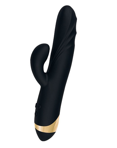 Чёрный вибратор с клиторальным отростком WANAME Gulf 481004 (22,5 см)