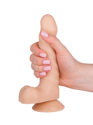 Телесный фаллоимитатор с мошонкой на присоске Сумерки богов №25 101-25 BX DD (16,5 см)