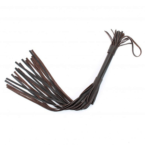 Коричневая кожаная плётка БДСМ арсенал 54016 (56 см)