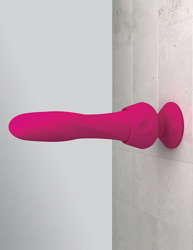 Розовый вибромассажёр со сменной присоской Pipedream Wall Banger Deluxe PD7070-11 (19 см)