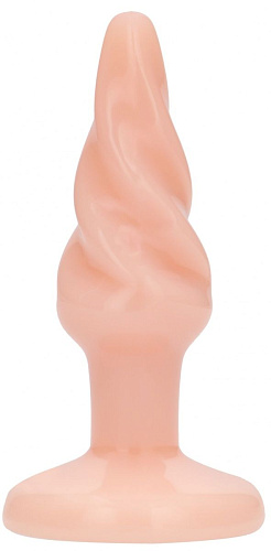 Телесная витая анальная пробка Shots Media BV Rounded 5 Inch PLU006FLE (12,7 см)