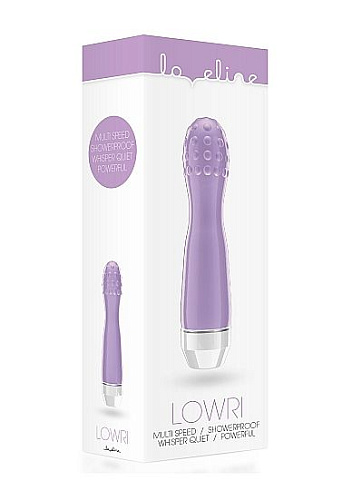 Фиолетовый вибратор с покрытой шишечками головкой Shots Media BV Lowri LOV006PUR (15 см)