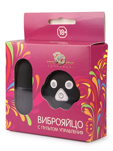 Чёрное виброяйцо с пультом управления Сумерки богов 400-06 BX DD