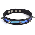 Сине-черный узкий ошейник с шипами Sitabella 3125-19