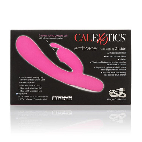 Розовый вибромассажёр California Exotic Novelties Embrace Massaging G-Rabbit SE-4609-45-3
