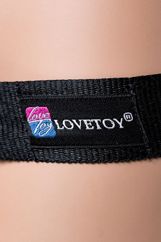 Телесный поясной страпон с вагинальной пробкой LOVETOY (А-Полимер) LESBI 836703