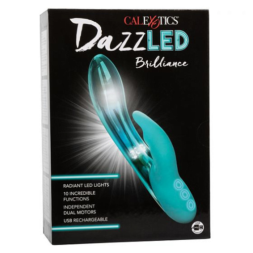 Бирюзовый вибратор с клиторальным отростком California Exotic Novelties Brilliance SE-0734-15-3