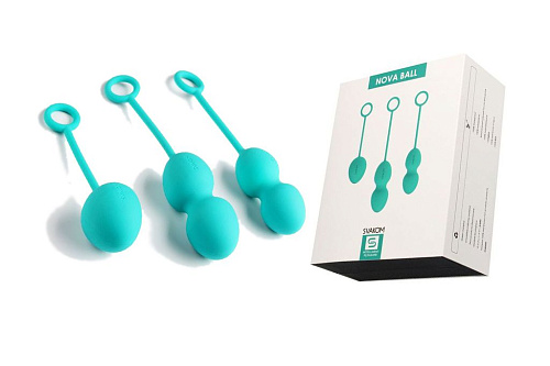 Набор зелёных вагинальных шариков со смещённым центром тяжести мятного цвета Svakom Nova Ball SSYB-GRN