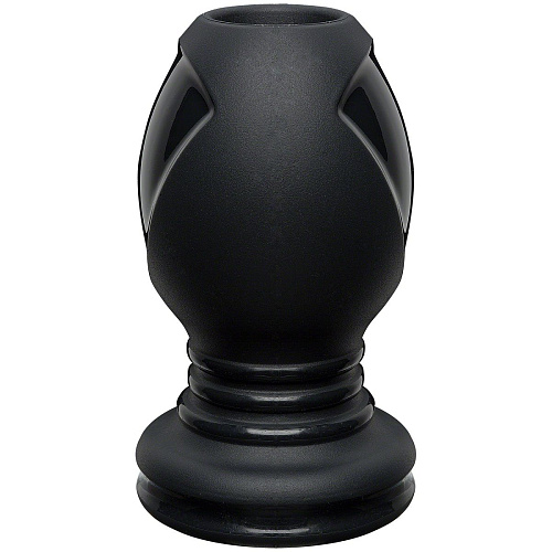 Чёрная анальная пробка с тоннелем Doc Johnson Kink Wet Works Explore Platinum Premium Silicone Plug 4.5 2401-11-BX (11,43 см)