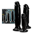 Набор из 3 чёрных анальных пробок Topco Sales Down Dirty The Initiation Kit 1101034