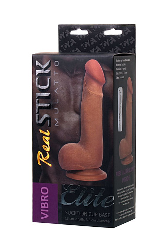 Коричневый вибратор-реалистик-мулат ToyFa RealStick Elite Mulatto 981104 (19 см)