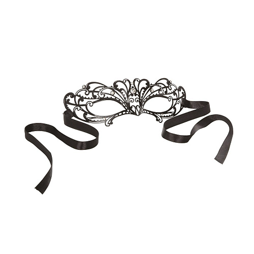 Чёрная маска из никеля с имитацией кристаллов California Exotic Novelties Entice Mystique Mask SE-2720-42-3
