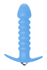 Голубая анальная пробка с вибрацией Lola toys Twisted Anal Plug 5004-02lola (13 см)