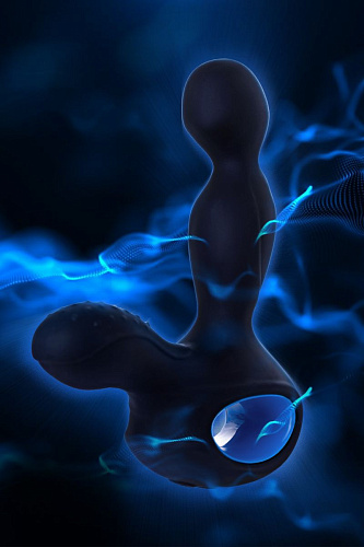 Вибростимулятор простаты с подогревом, чёрно-синего цвета Erotist 541315