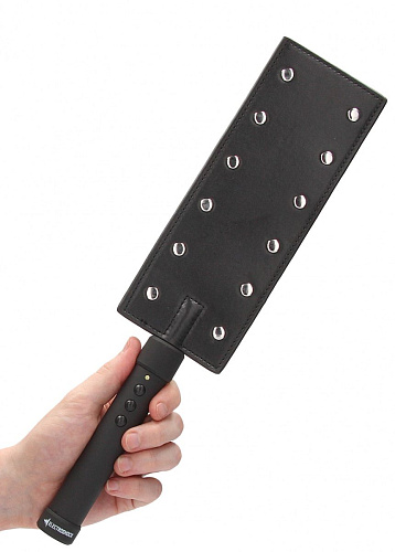 Чёрный падл с электростимуляцией Shots Media BV E-stim Paddle ELC023BLK