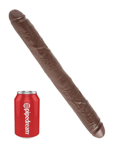 Коричневый двусторонний фаллоимитатор Pipedream 16 Thick Double Dildo PD5518-29 (40,6 см)