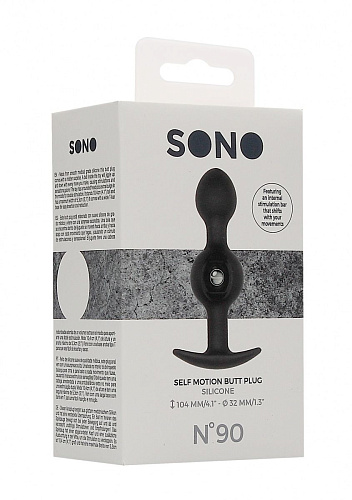Чёрная анальная пробка Shots Media BV N 90 Self Penetrating Butt Plug SON090BLK (10,4 см)