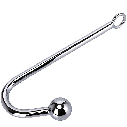Стальной анальный крюк с шариком на конце Bior toys NTU-80433