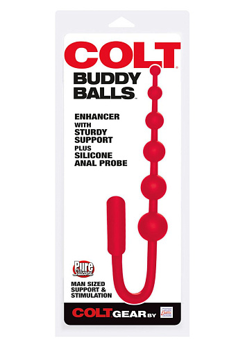 Красный анальный стимулятор California Exotic Novelties COLT BUDDY BALLS SE-6865-60-2 (18,5 см)
