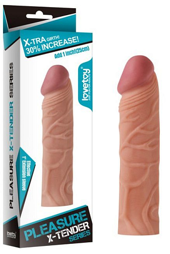 Насадка-фаллоимитатор телесного цвета Lovetoy Super-Realistic Penis LV1051 (17 см)
