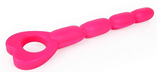 Ярко-розовый анальный вибратор-ёлочка с 10 режимами вибрации A-LOVING 2034-6 (22,5 см)