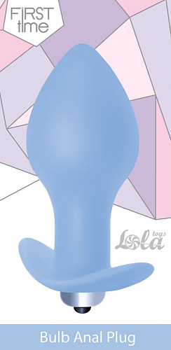 Нежно-голубая анальная пробка с вибрацией Lola toys Bulb Anal Plug 5003-02lola (10 см)