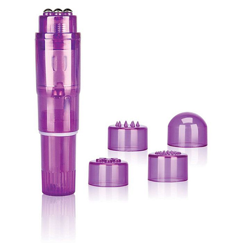 Фиолетовая виброракета с набором насадок Erotic Fantasy POCKET ROCKET VIBE EF-T022