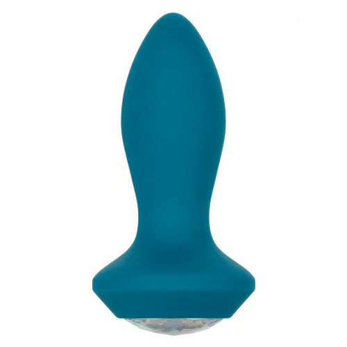 Бирюзовая анальная вибропробка с кристаллом California Exotic Novelties Vibrating Petite Crystal Probe SE-0385-06-3 (9,5 см)