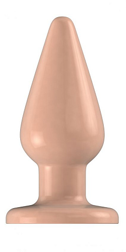 Бежевый широкий анальный стимулятор Shots Media BV Bottom Line Model 2 BTM006FLE (13 см)