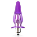 Фиолетовая анальная пробка с вибрацией Brazzers BRQ030 (8,5 см)